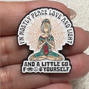 RUDE Peace Love and Light Enamel Pin